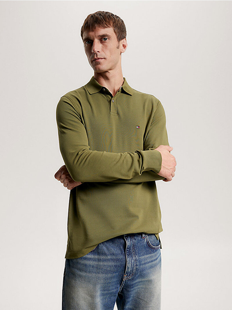 Erkek 1987 Regular Ls Polo T-shirt Yeşil MW0MW20183MS2