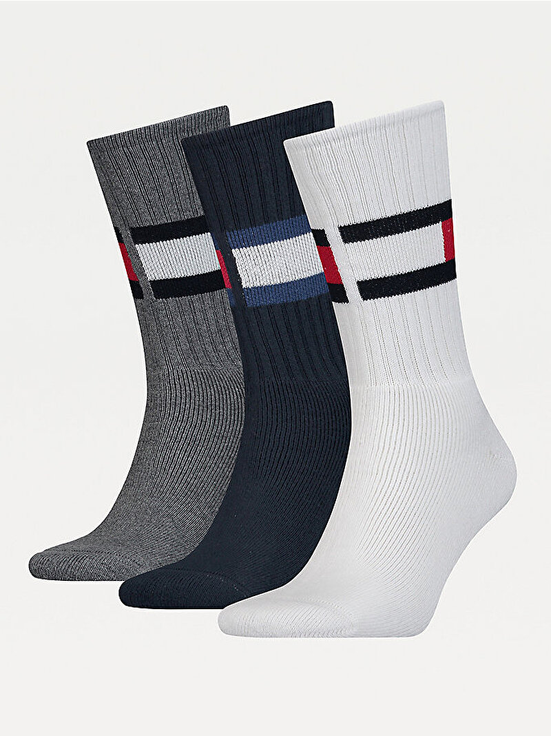 Erkek 3'Lü Bayraklı Çorap Çok renkli S100002978002