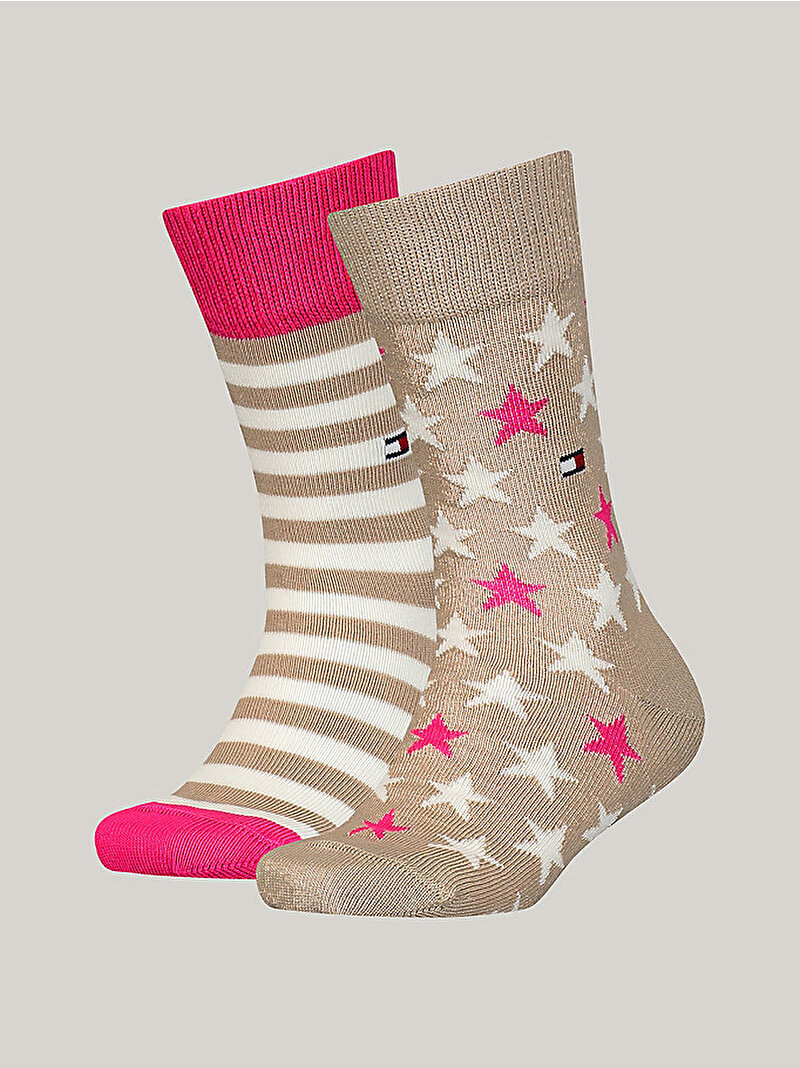 Çocuk Unisex 2'Li Desenli Çorap Çok renkli S100000816017
