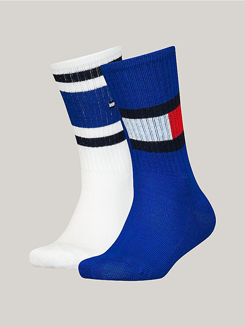 Çocuk Unisex 2'Li Bayrak Desenli Çorap Çok renkli SOU3940200025