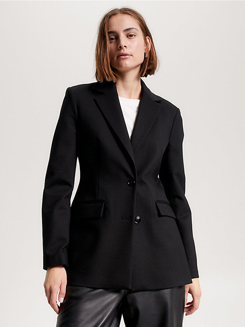 Kadın Slim Fit Knit Sb Blazer Ceket Siyah WW0WW40341BDS