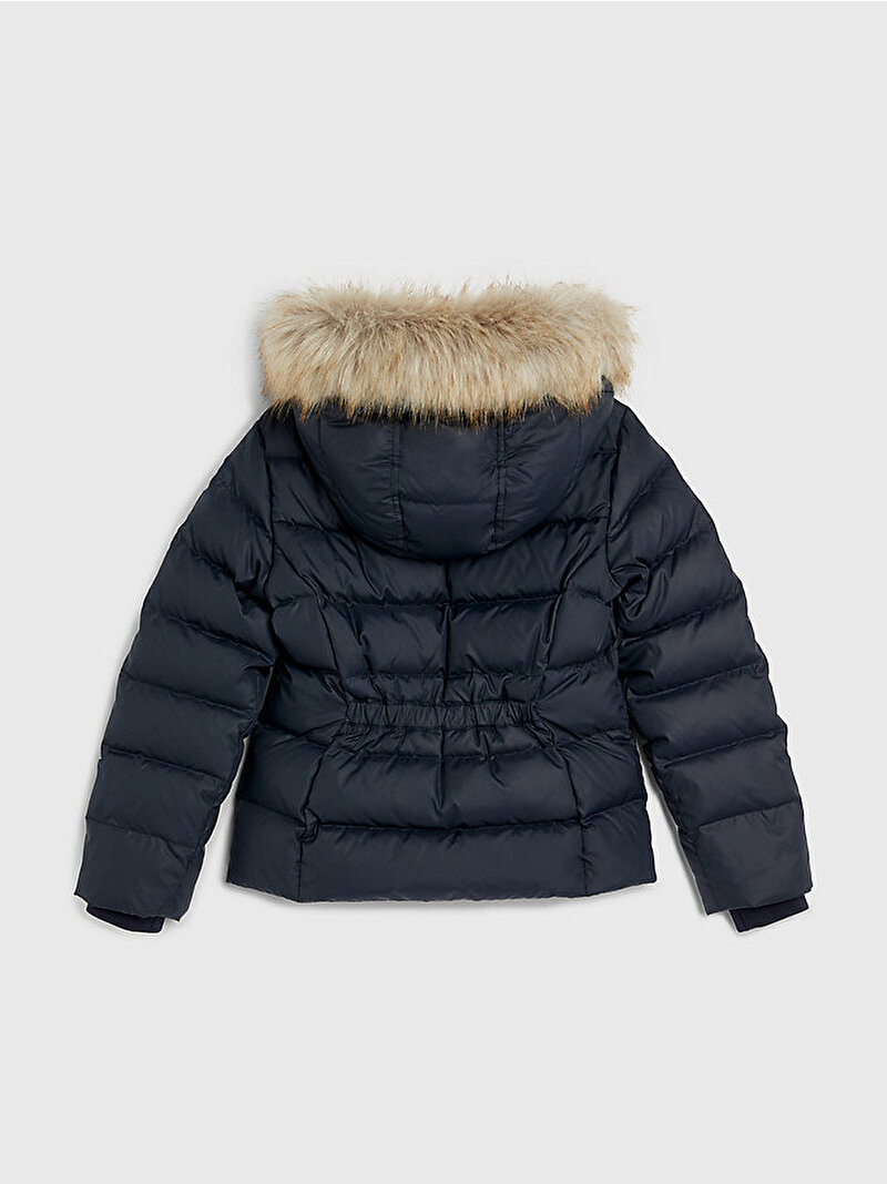 Kız Çocuk Essential Down Kürklü Puffer Mont Lacivert KG0KG07399DW5