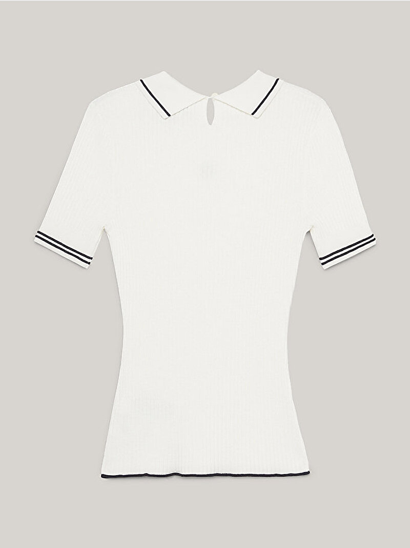 Kadın Thc Cc Ss Rib Polo T-Shirt Beyaz  WW0WW40659YBL