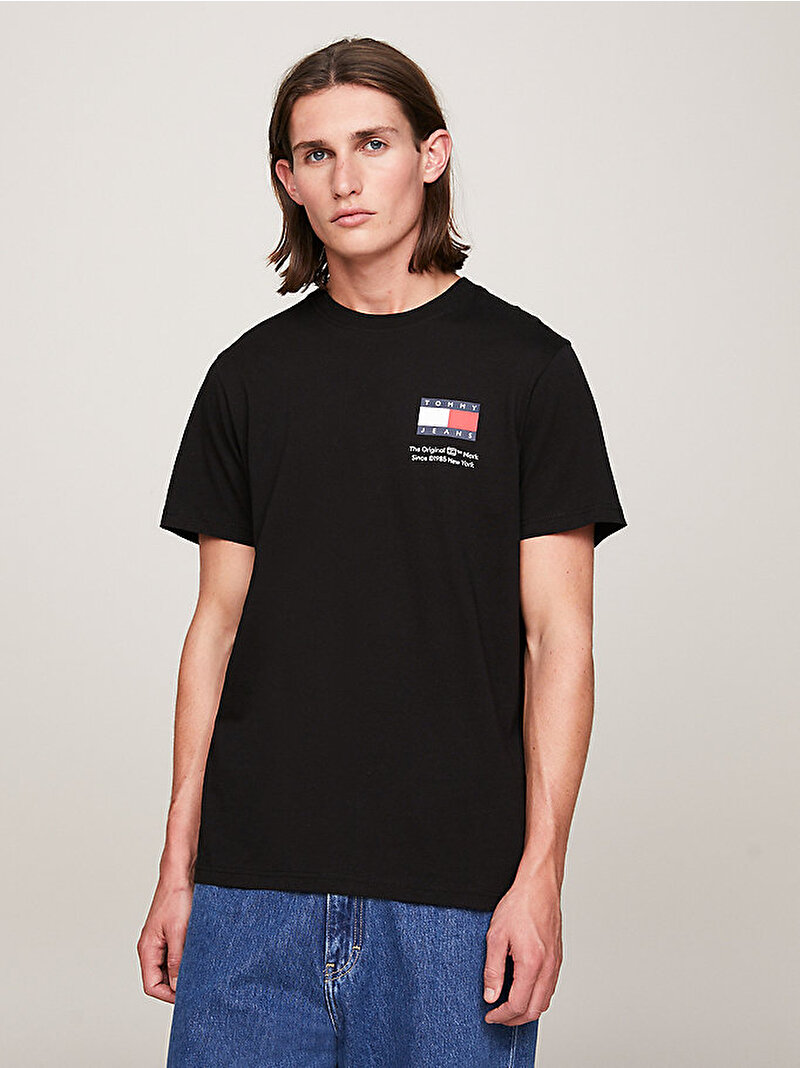 Erkek Tjm Slim Essential T-Shirt Siyah DM0DM18263BDS