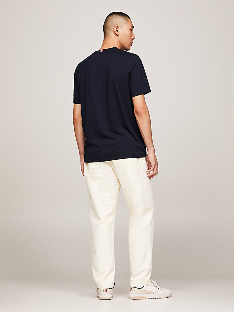 Erkek Script Logo T-Shirt Lacivert MW0MW33691DW5