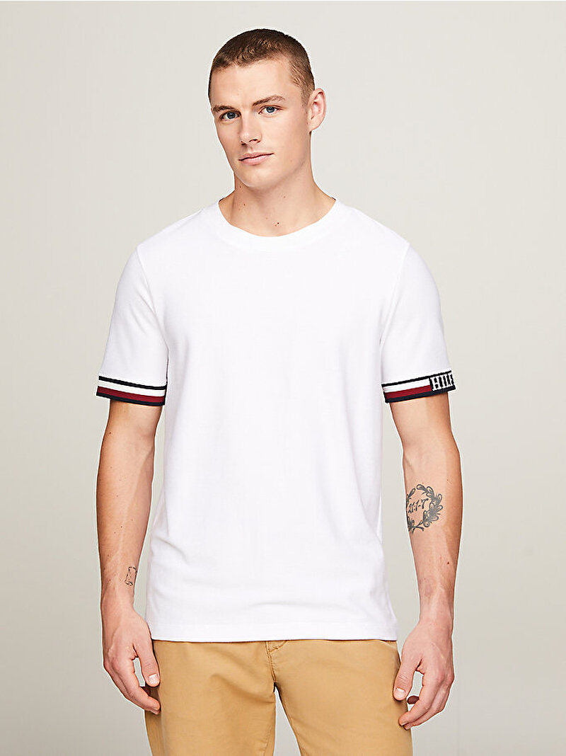 Erkek Monotype Bold T-Shirt Beyaz  MW0MW33678YBR