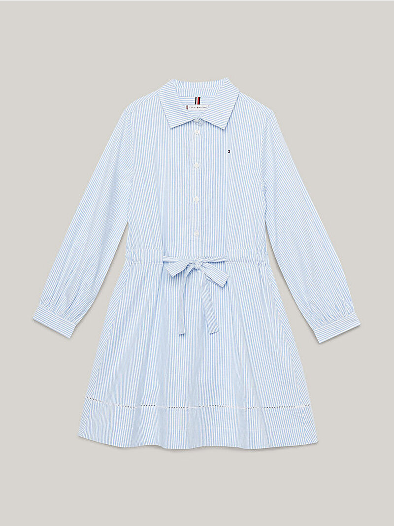 Kız Çocuk Ithaca Stripe Gömlek Elbise Mavi  KG0KG076990A5
