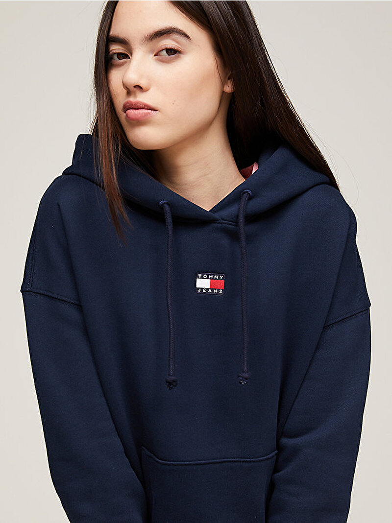 Kadın Tjw Bxy Badge Hoodie Lacivert DW0DW17326C1G