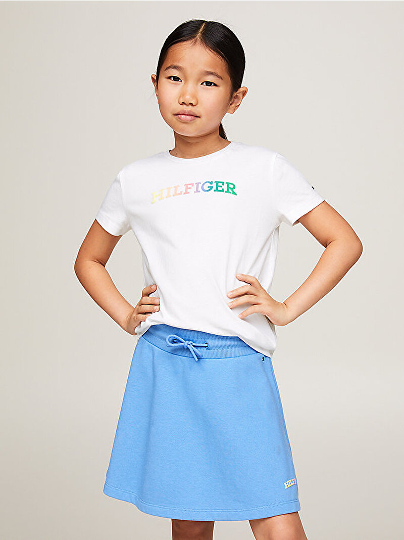 Kız Çocuk Monotype T-Shirt Beyaz  KG0KG07851YBR