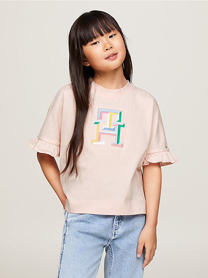 Kız Çocuk Multi Colour Monogram T-Shirt Pembe  KG0KG07850TJQ