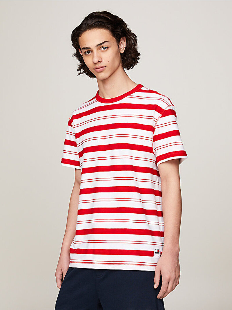 Erkek Tjm Reg Yd Stripe T-Shirt Kırmızı DM0DM18654XNL