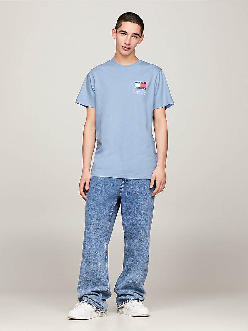 Erkek Tjm Slim Essential T-Shirt Mavi  DM0DM18263C3S