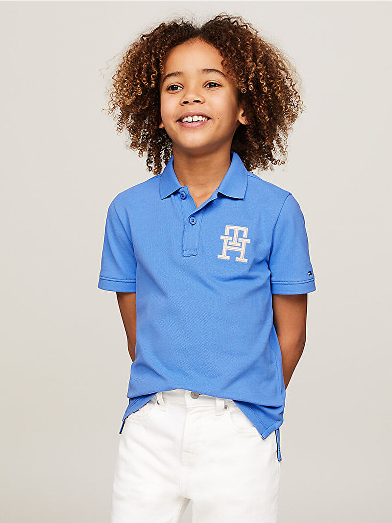 Erkek Çocuk Monogram Polo T-Shirt Mavi  KB0KB08853C30