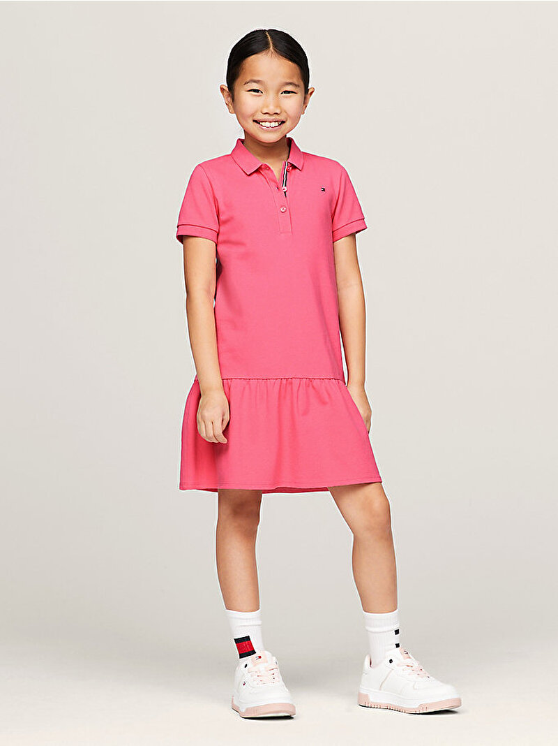 Kız Çocuk Essential Polo Elbise Pembe  KG0KG07777TIK