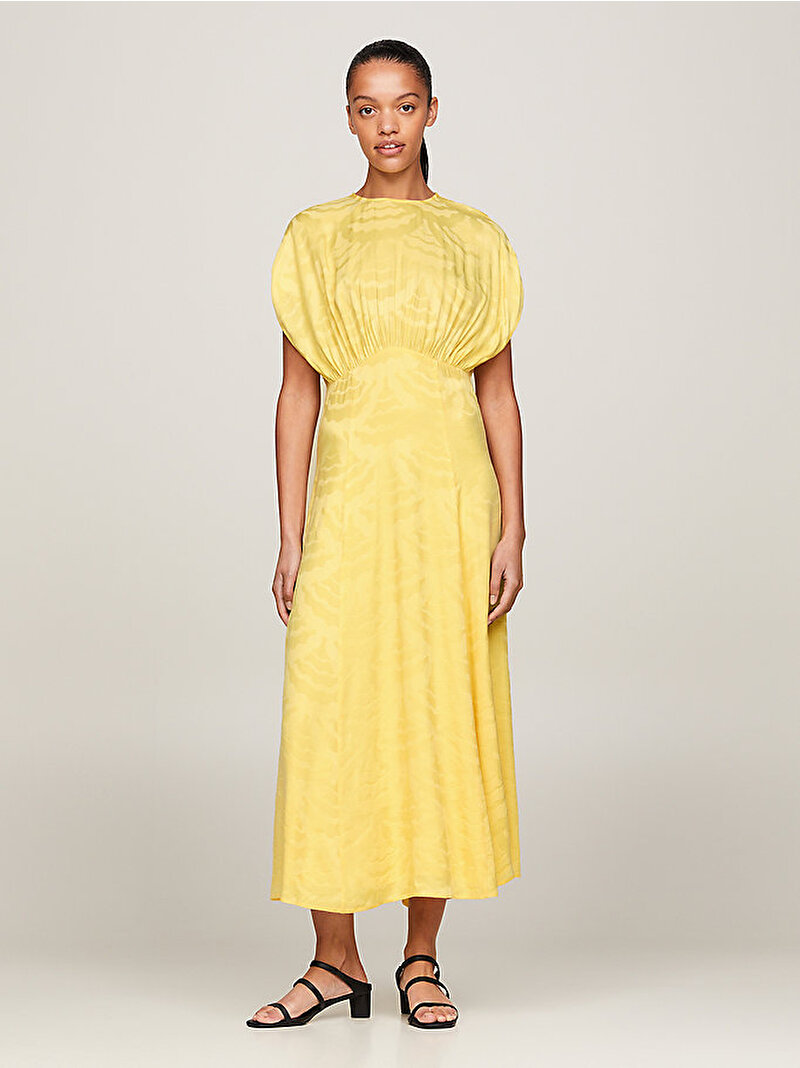 Kadın Seal Jacquard Fit Elbise Sarı WW0WW41803ZHO