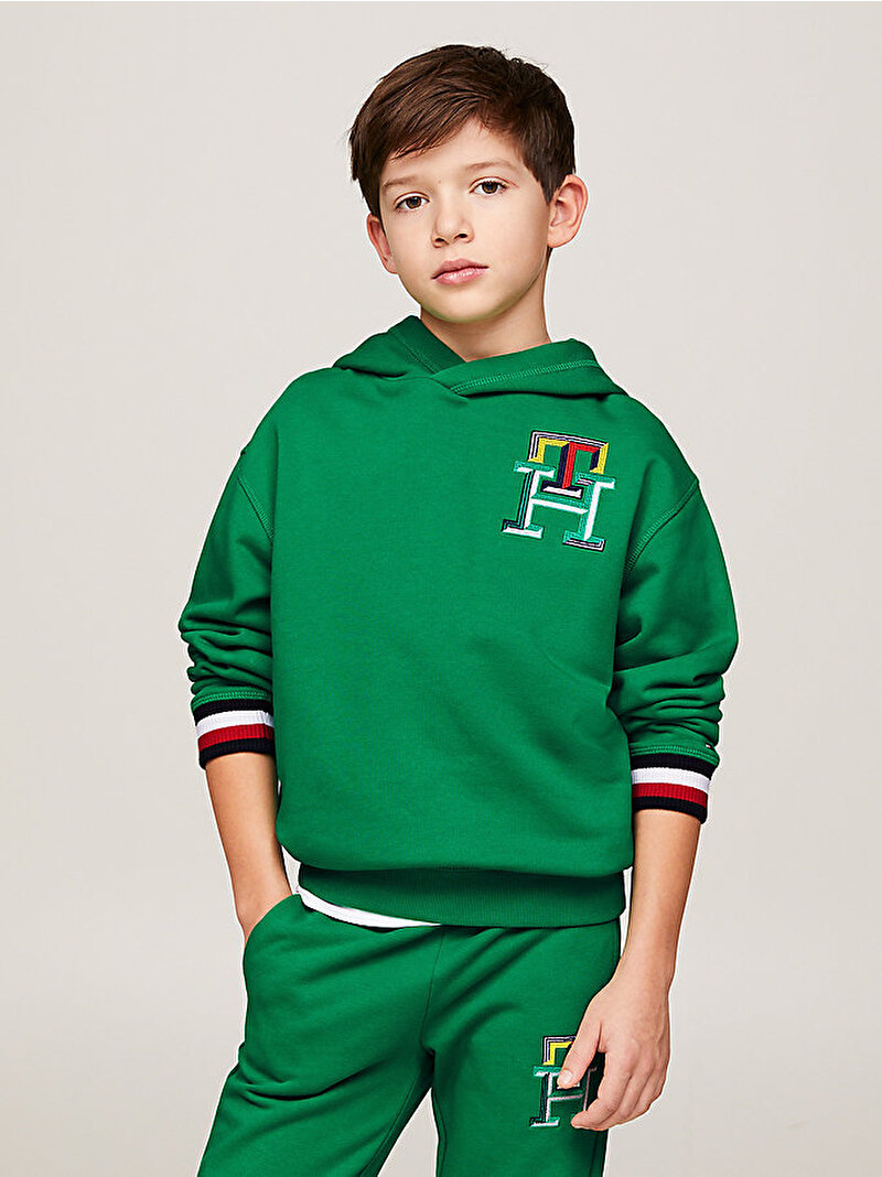 Erkek Çocuk Multicolor Monogram Sweatshirt Yeşil KB0KB08827L4B