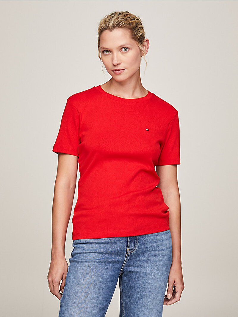 Kadın New Slim Cody C-Nk T-Shirt Kırmızı WW0WW40587XND