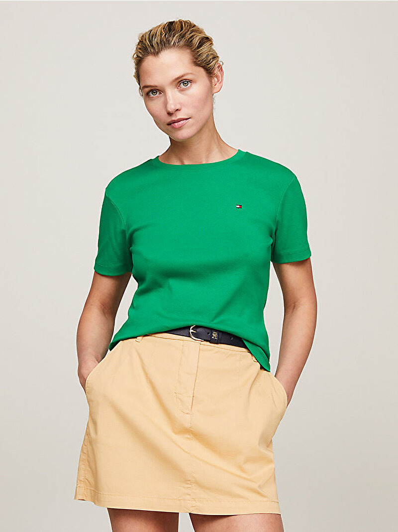 Kadın New Slim Cody C-Nk T-Shirt Yeşil WW0WW40587L4B