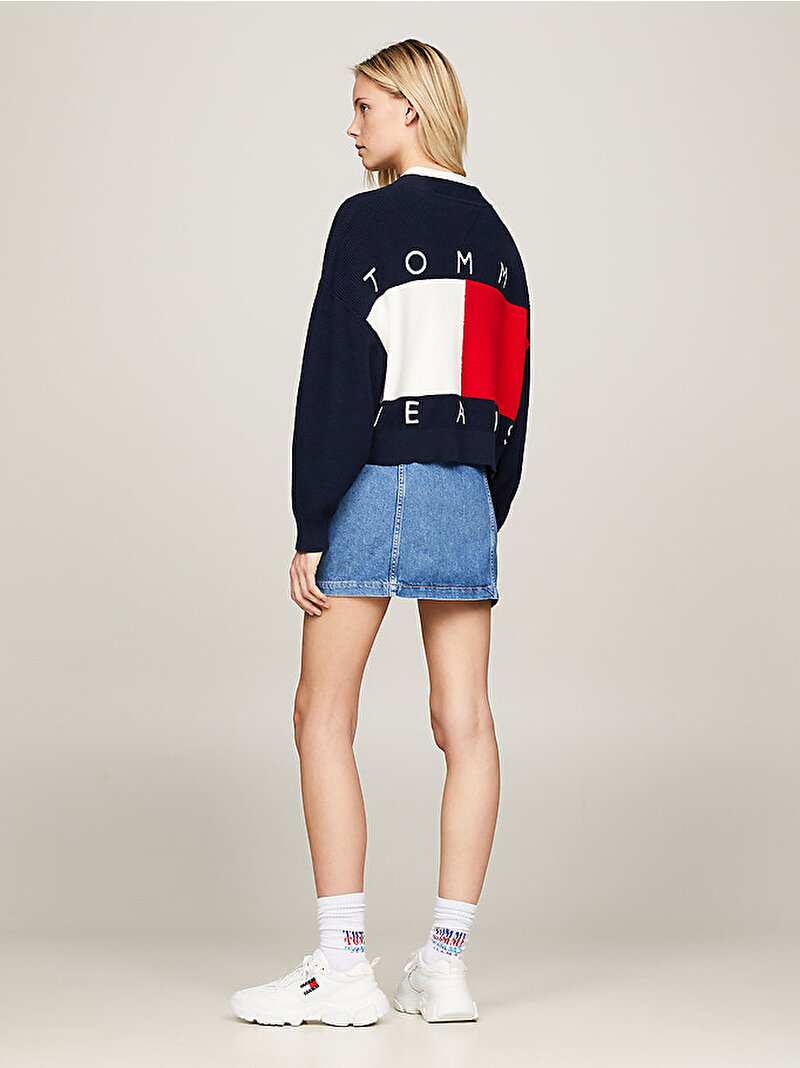 Kadın Tjw Flag Badge Hırka Lacivert DW0DW18335C1G