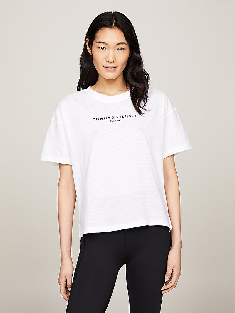 Kadın Sport Essential Mini Corp Relaxed T-Shirt Beyaz  WW0WW41097YCF