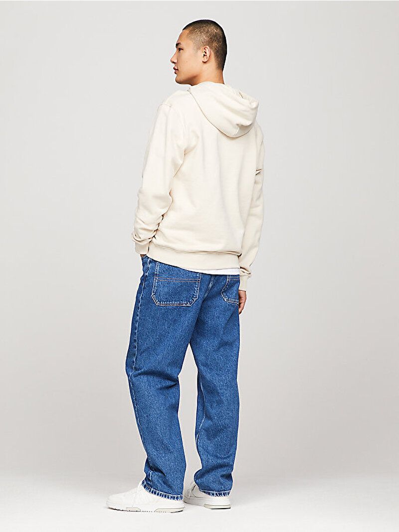 Erkek Tjm Reg Badge Hoodie Bej DM0DM17988ACG