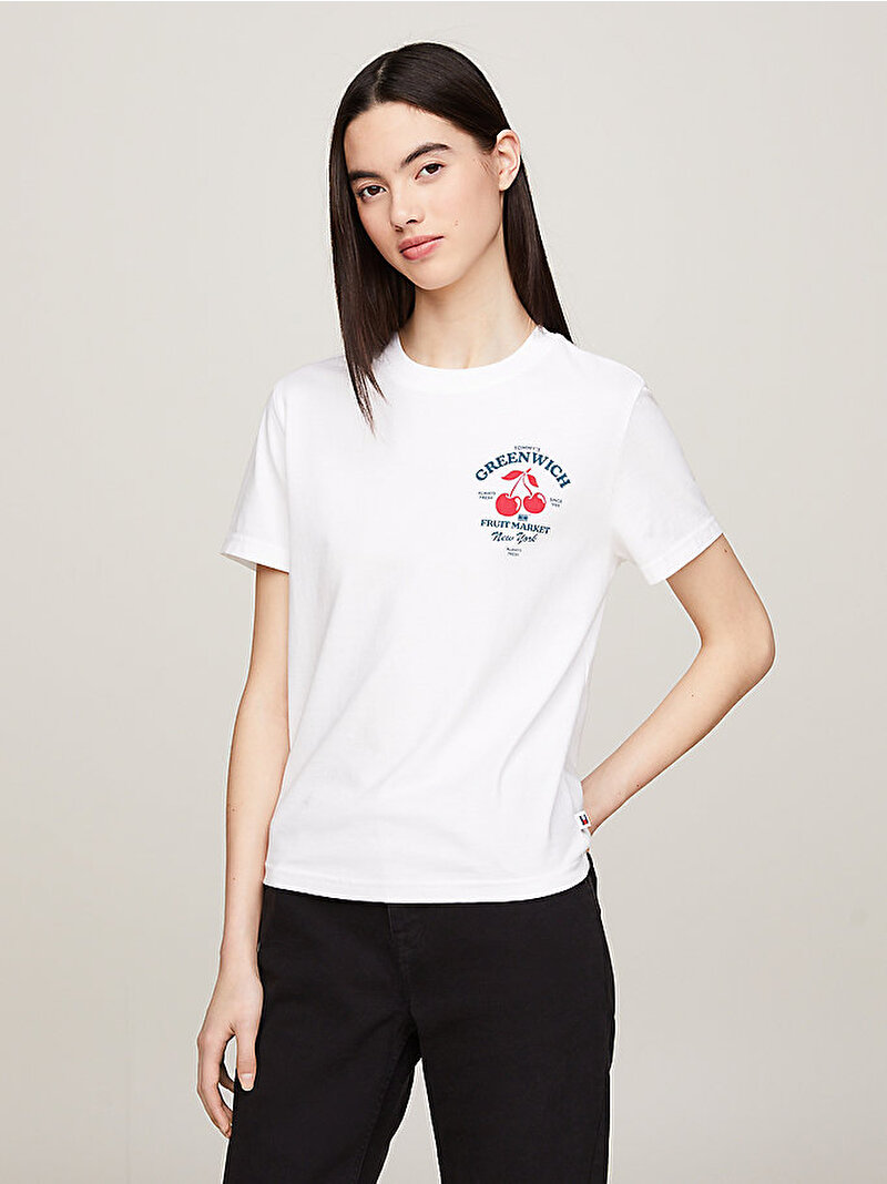Kadın Tjw Reg Novelty T-Shirt Beyaz  DW0DW17820YBR