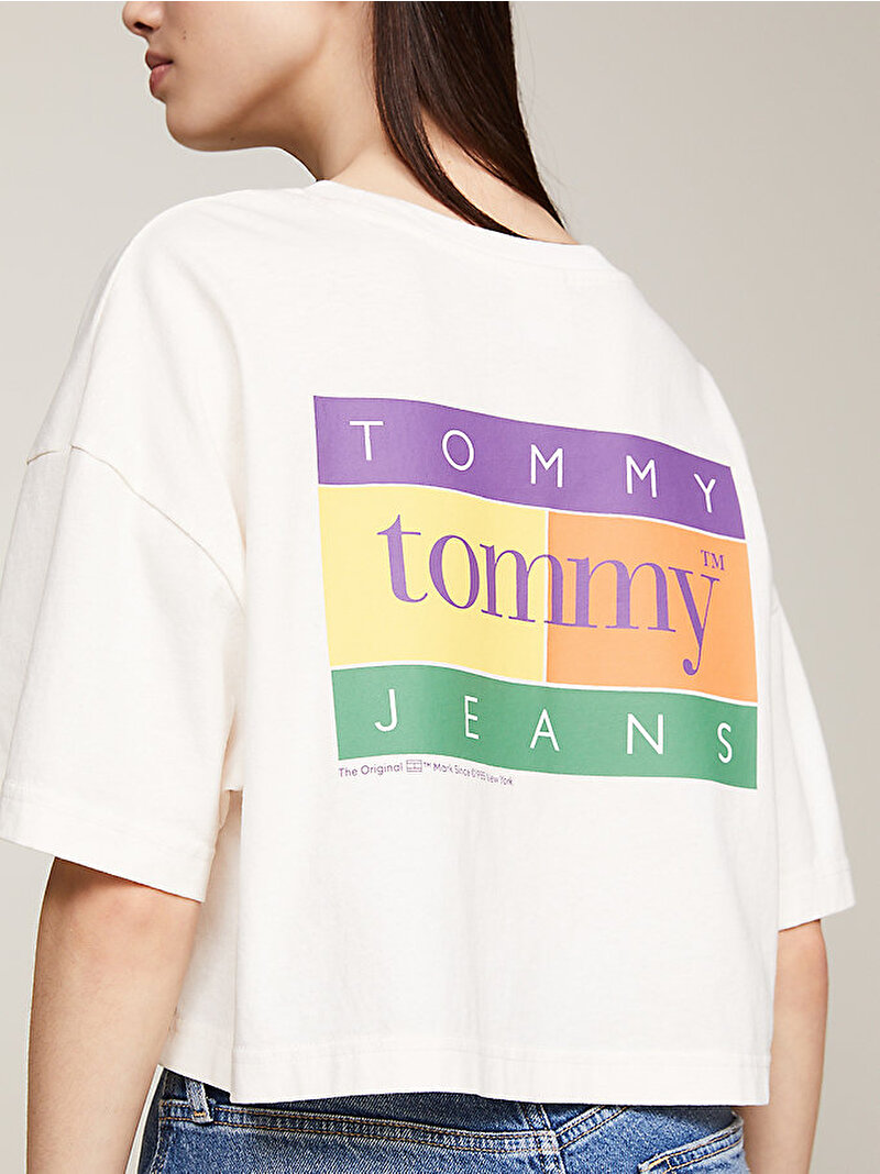 Kadın Tjw Ovs Crp Summer T-Shirt Beyaz DW0DW18141YBH