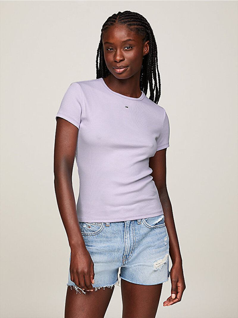 Kadın Tjw Slim Essential T-Shirt Mor DW0DW17383W06