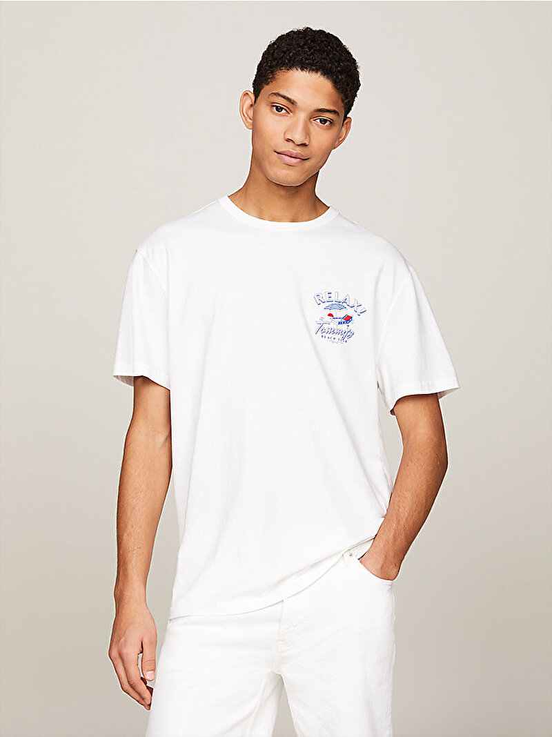 Erkek Tjm Reg Novelty T-Shirt Beyaz  DM0DM18593YBR