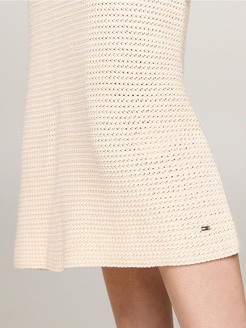 Kadın Crochet Midi Elbise Ekru WW0WW41747Z01