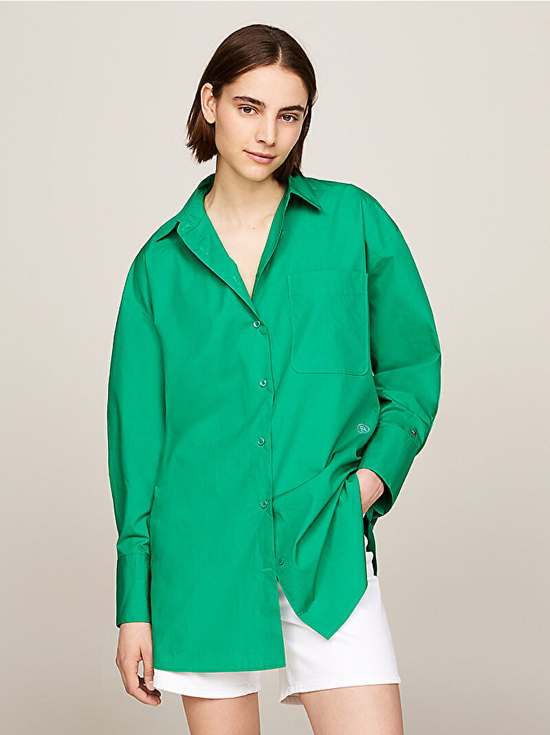 Kadın Smd Essential Loose Gömlek Yeşil WW0WW43346L4B
