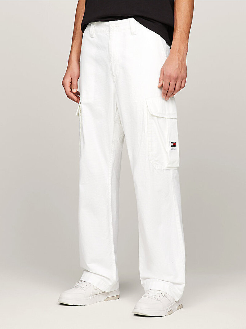 Erkek Tjm Aiden Cargo Pantolon Beyaz  DM0DM18939YBR