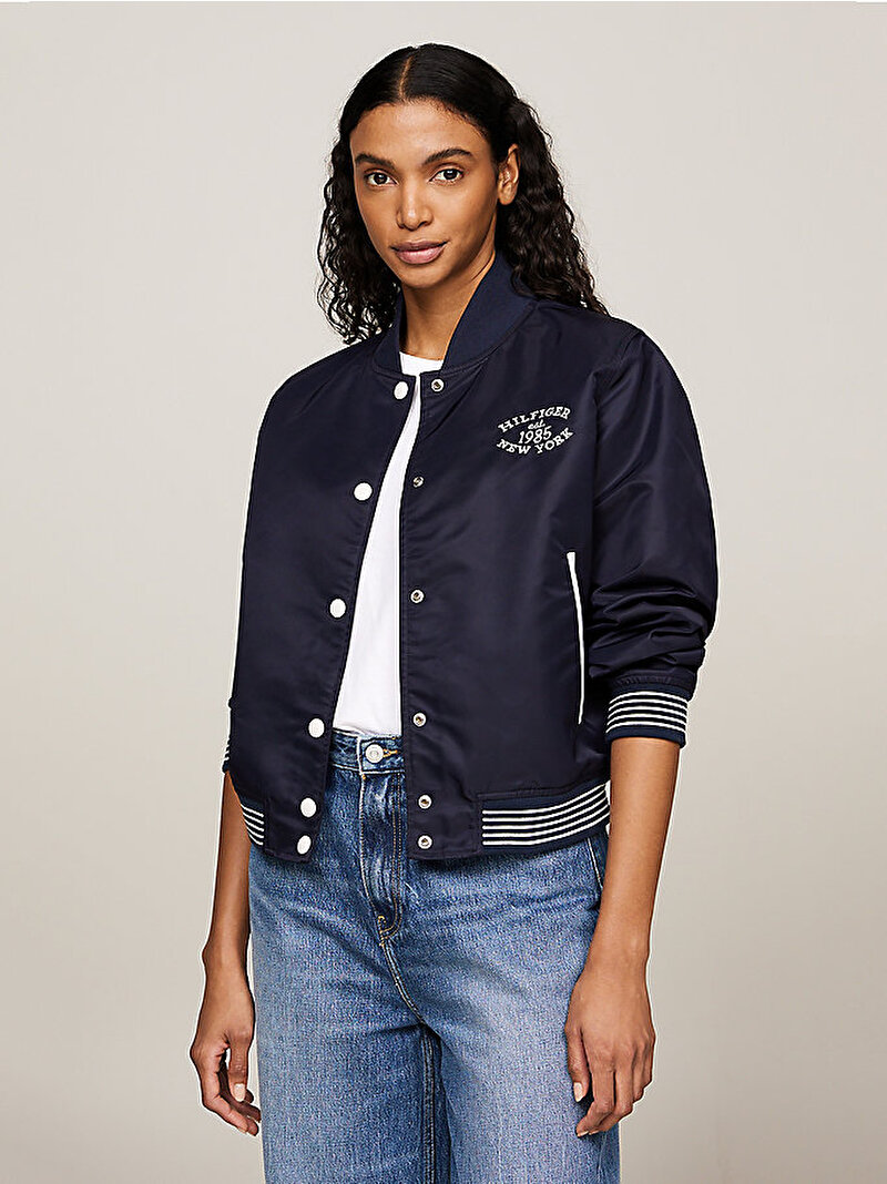 Kadın Non-Padded Varsity Bomber Ceket Lacivert WW0WW43320DW5