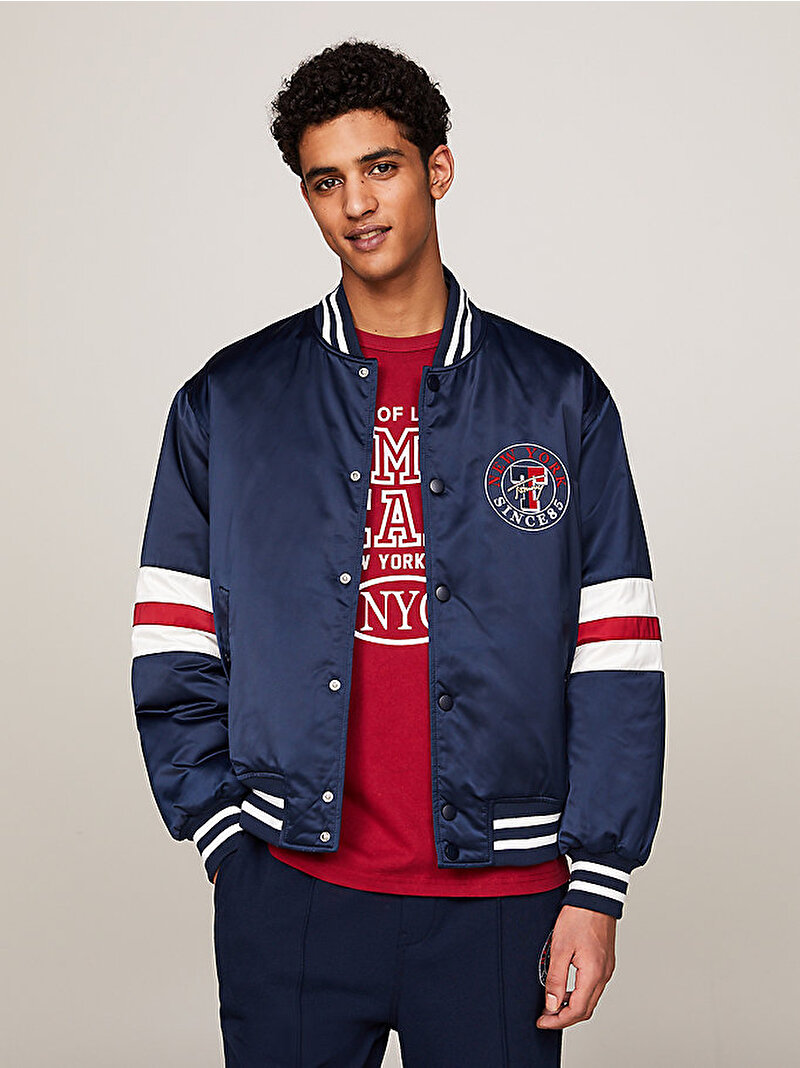 Erkek Tjm Varsity Explorer Bomber Ceket Lacivert DM0DM18897C1G