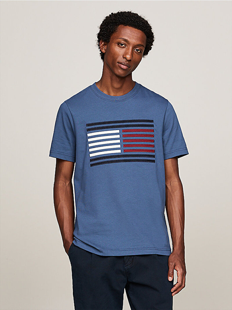 Erkek Grossgrain Flag T-Shirt Lacivert MW0MW35460DBZ