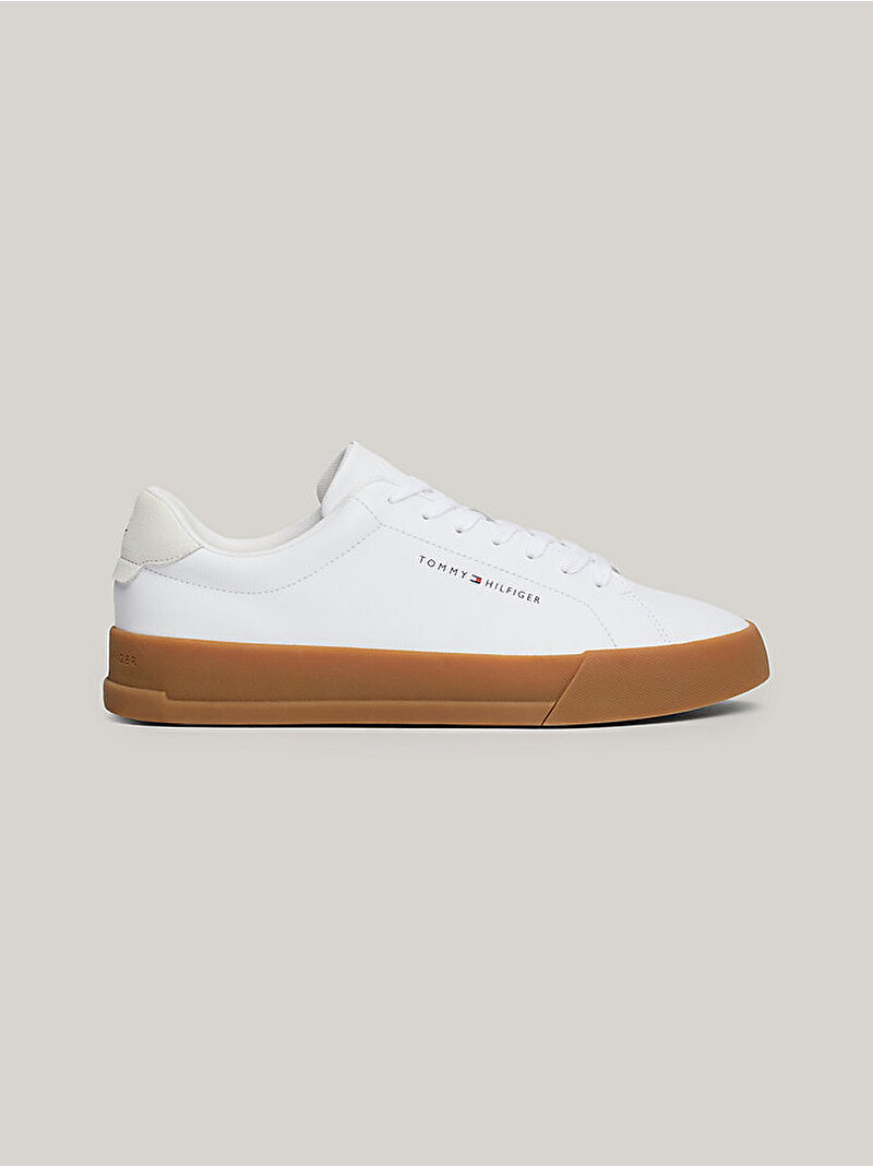 Erkek Th Court Leather Sneaker Beyaz  FM0FM052970K9