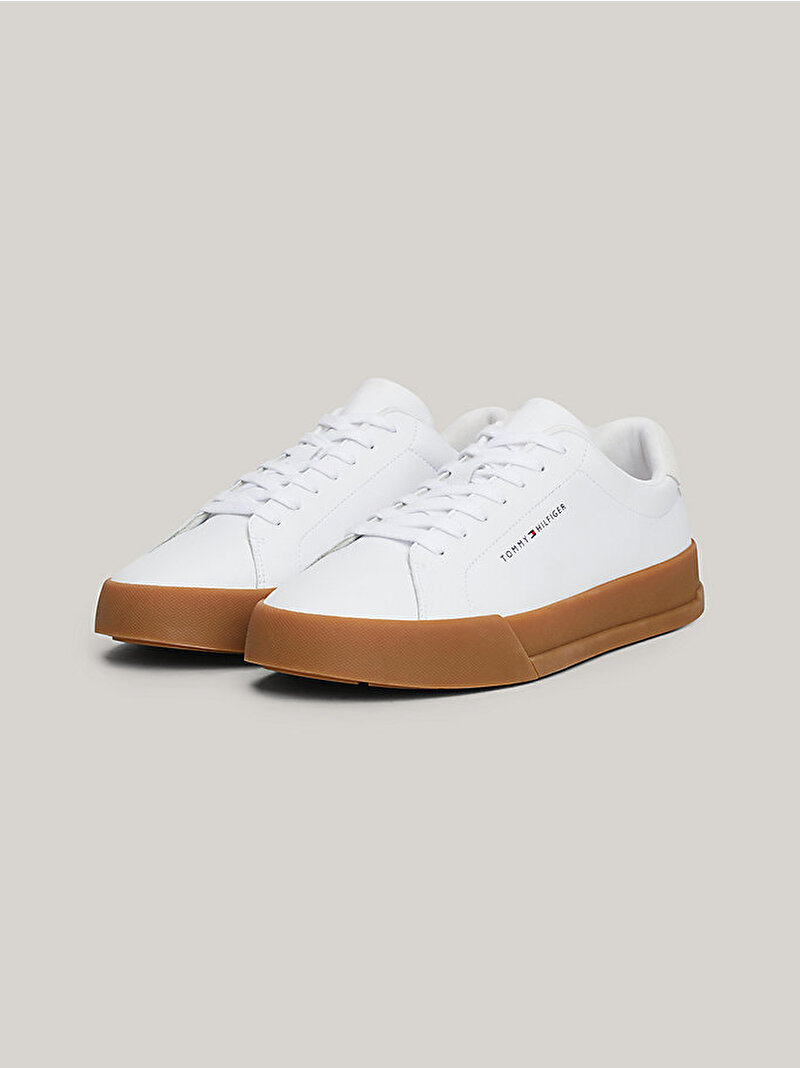 Erkek Th Court Leather Sneaker Beyaz  FM0FM052970K9