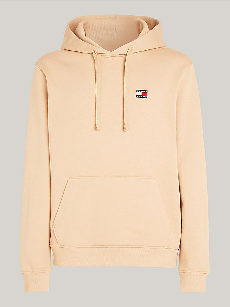 Erkek Tjm Reg Badge Hoodie Bej  DM0DM17988AB9