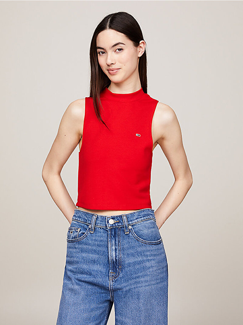 Kadın Tjw Crp Mockneck Tank Top Kırmızı DW0DW17985XNL