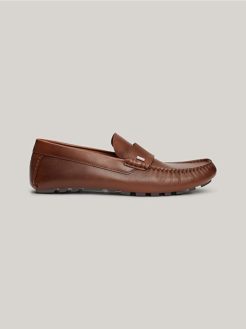 Erkek Rwb Hilfiger Leather Loafer Kahverengi FM0FM05090GVI