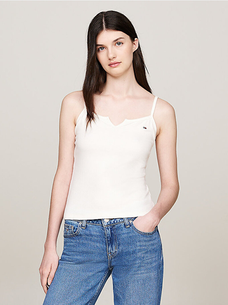 Kadın Tjw Slm Neckline Tank Top Beyaz  DW0DW18439YBH