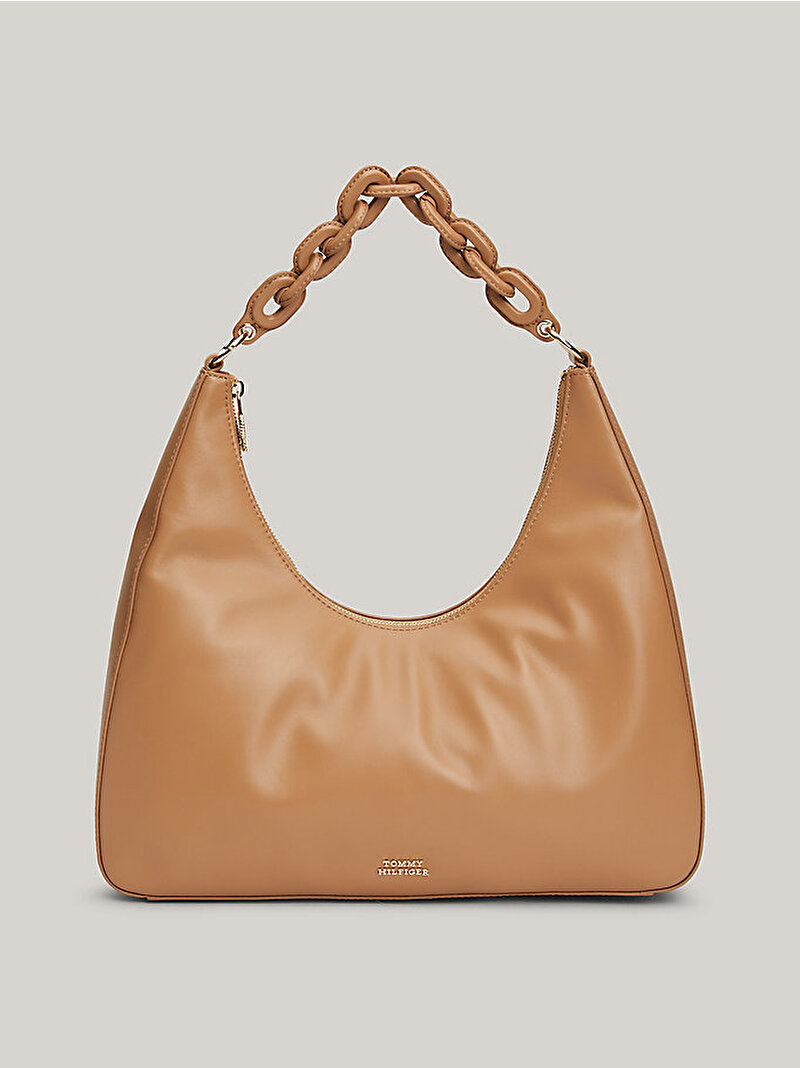 Kadın Th Soft Leather Hobo Çanta Bej  AW0AW16292RBL