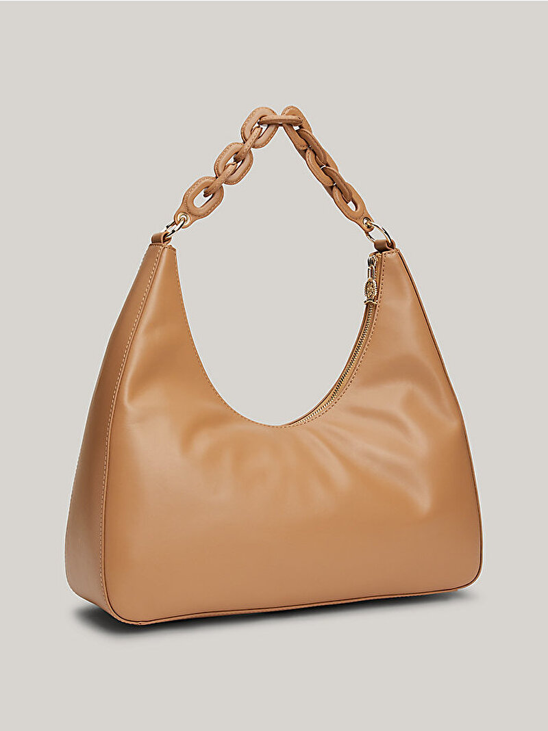 Kadın Th Soft Leather Hobo Çanta Bej  AW0AW16292RBL