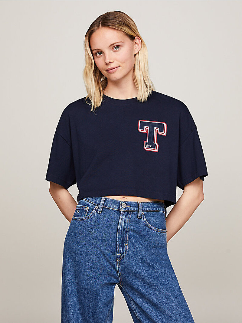 Kadın Tjw Letterman T-Shirt Lacivert DW0DW18656C1G