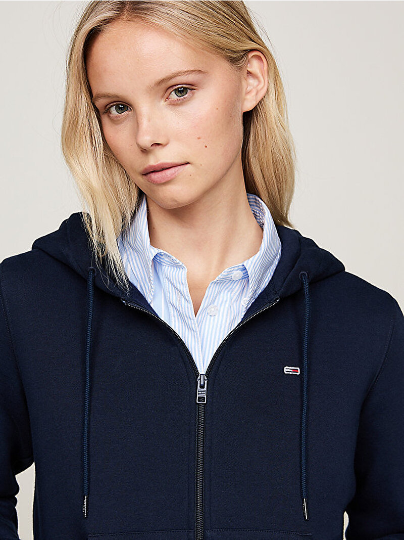 Kadın Tjw Reg S Flag Fermuarli Sweatshirt Lacivert DW0DW19729C1G