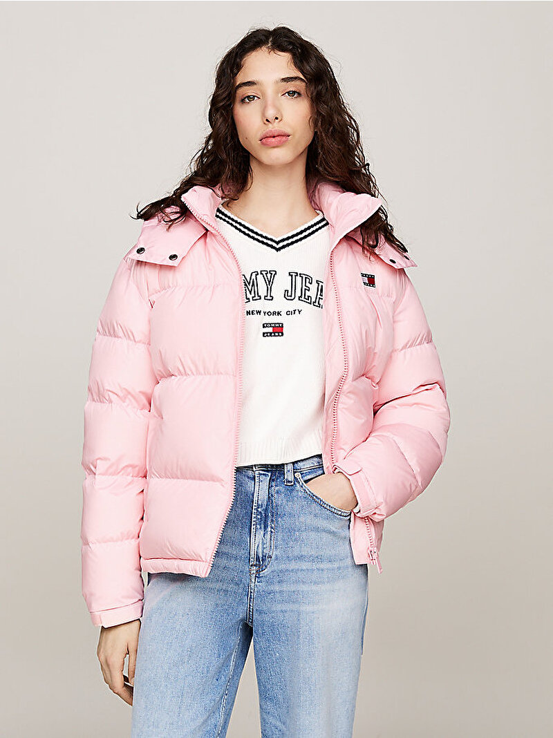 Kadın Tjw Alaska Puffer Mont Pembe  DW0DW18610THA