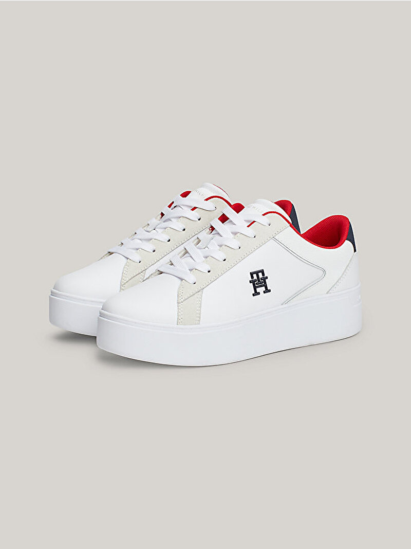 Kadın Th Platform Court Sneaker Beyaz  FW0FW08210YBS