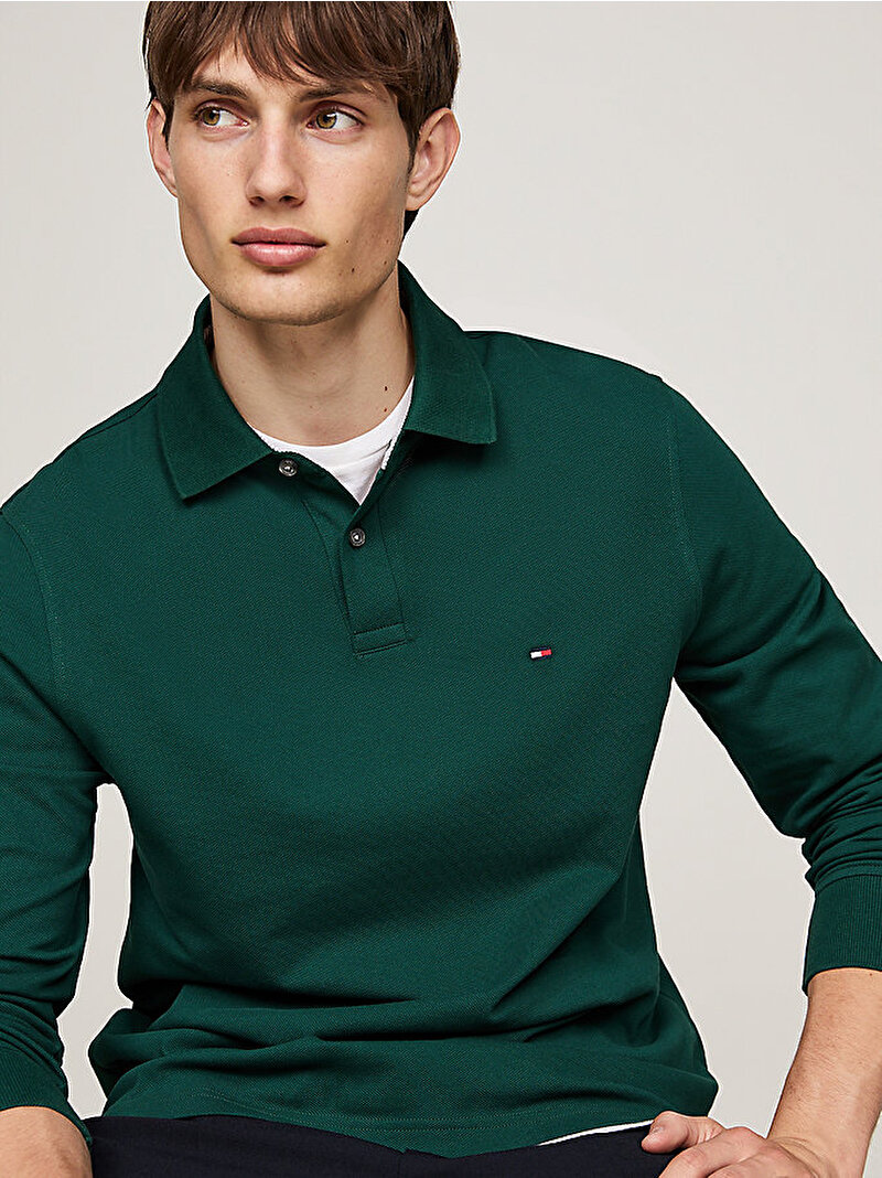 Erkek 1985 Regular Ls Polo T-Shirt Yeşil MW0MW20183L6K