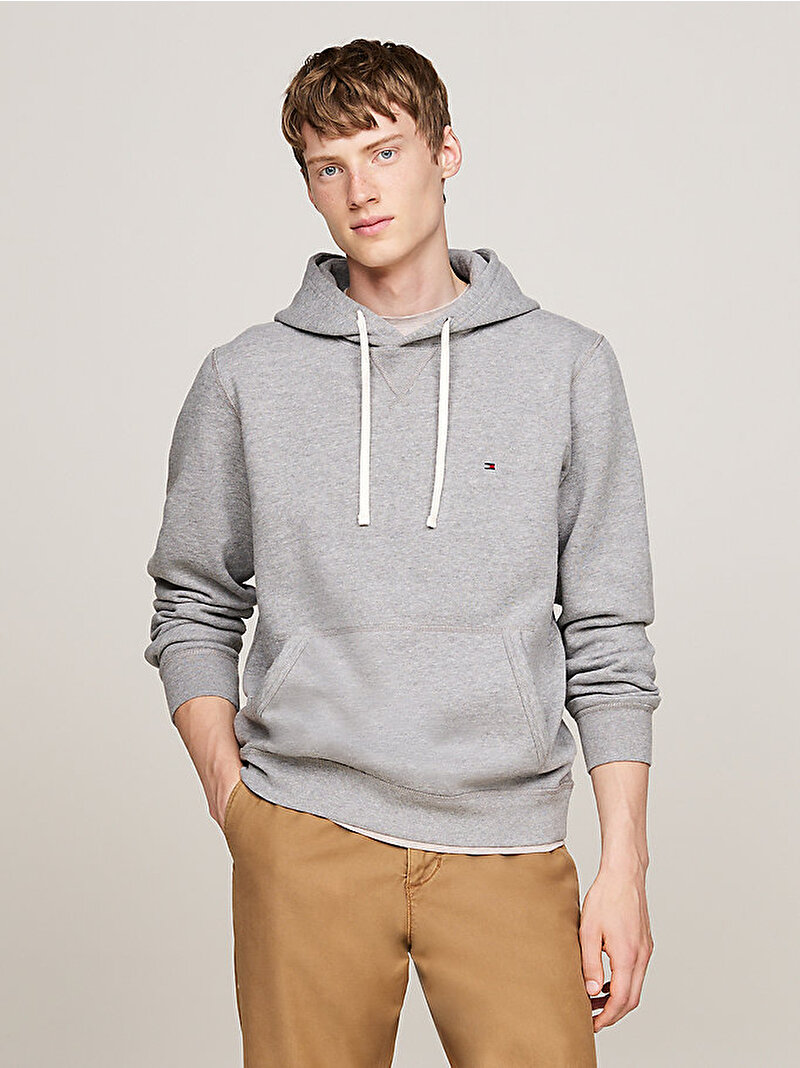 Erkek Essential Fleece Hoodie Gri MW0MW37230P91