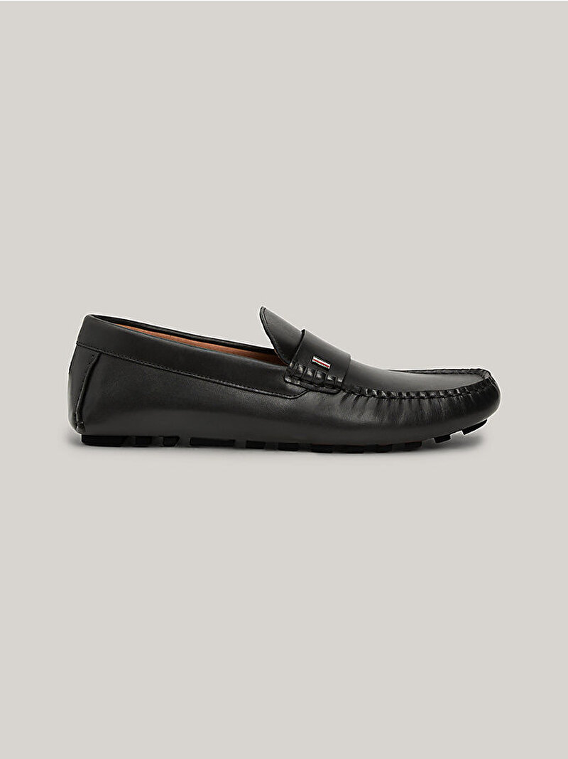 Erkek Rwb Hilfiger Leather Loafer Siyah FM0FM05090BDS